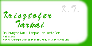 krisztofer tarpai business card